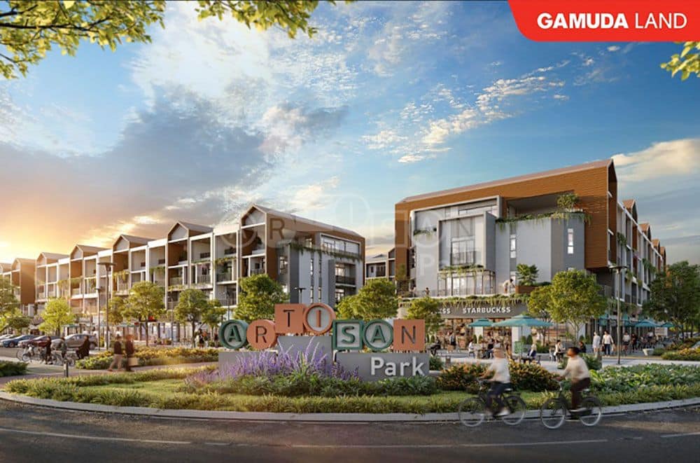 Phối cảnh dự án Artisan Park tại thành phố mới Bình Dương của Gamuda Land 