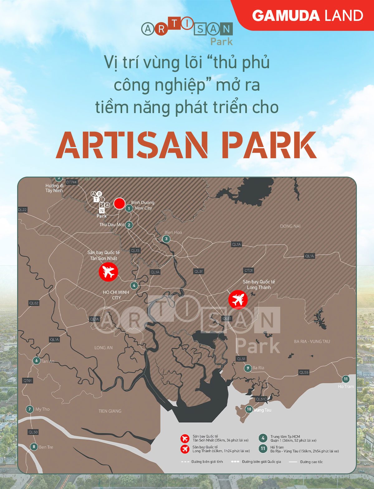 Vị trí vùng lõi thủ phủ công nghiệp mở ra tiềm năng phát triển cho Artisan Park.