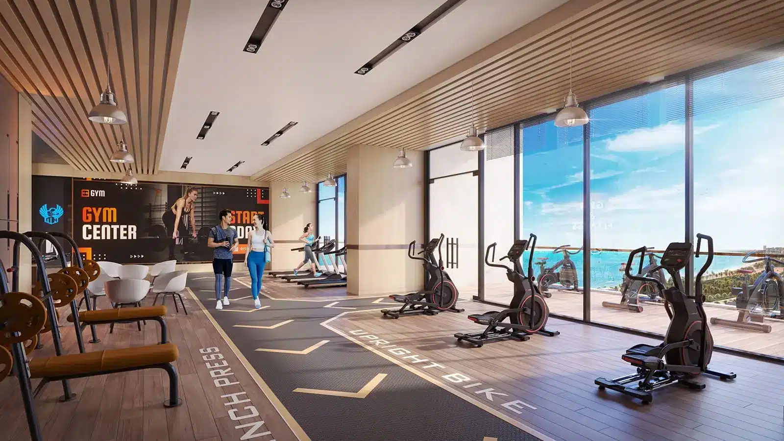 Tiện ích 5 sao tại Sun Costa Residences Đà Nẵng: Phòng gym hiện đại với tầm nhìn hướng biển.