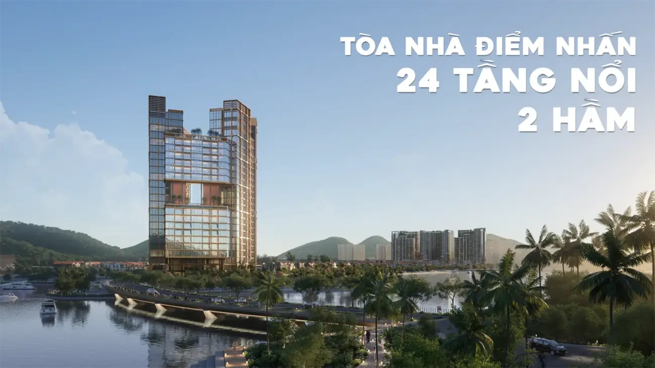 Tòa nhà điểm nhấn tại dự án Charmora City của Tập đoàn Sun Group, tọa lạc ven sông, kề biển tầm quốc tế.